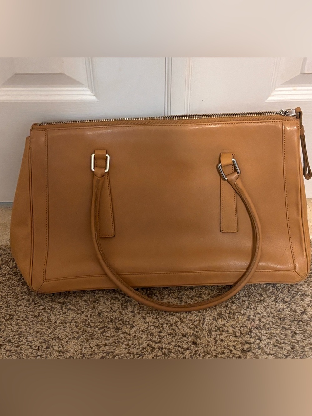 Coach Tan Leather Structured Tote